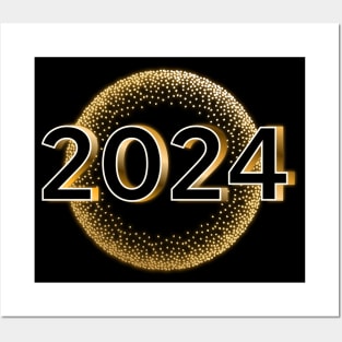 Happy New Year - Gold 2024 Glamour Posters and Art